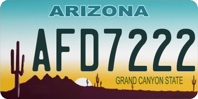 AZ license plate AFD7222