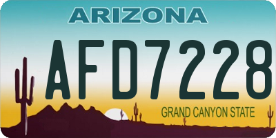 AZ license plate AFD7228
