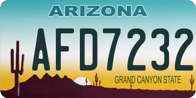 AZ license plate AFD7232