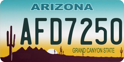 AZ license plate AFD7250