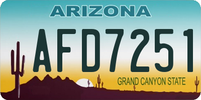 AZ license plate AFD7251