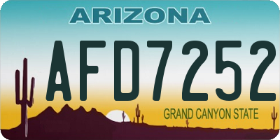 AZ license plate AFD7252