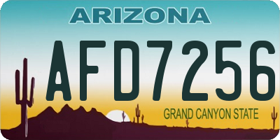 AZ license plate AFD7256