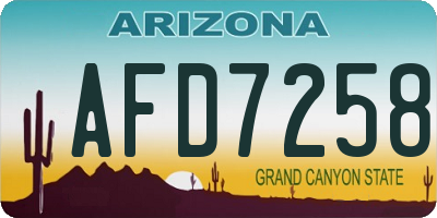 AZ license plate AFD7258
