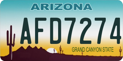 AZ license plate AFD7274
