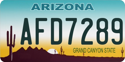 AZ license plate AFD7289
