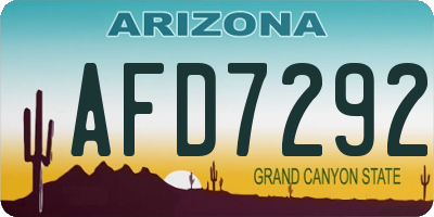 AZ license plate AFD7292
