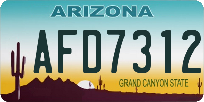 AZ license plate AFD7312
