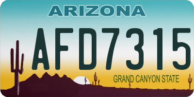 AZ license plate AFD7315