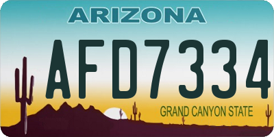AZ license plate AFD7334