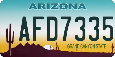 AZ license plate AFD7335