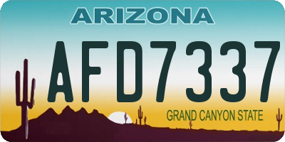 AZ license plate AFD7337