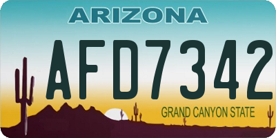 AZ license plate AFD7342