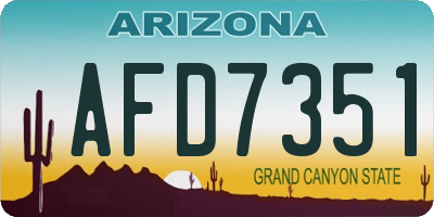 AZ license plate AFD7351