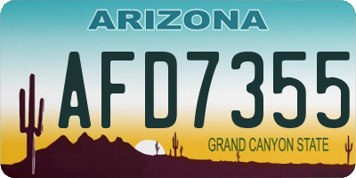 AZ license plate AFD7355