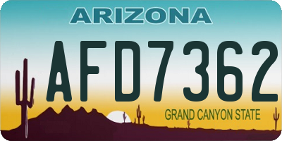 AZ license plate AFD7362
