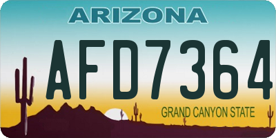 AZ license plate AFD7364