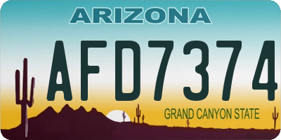 AZ license plate AFD7374