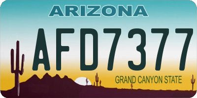 AZ license plate AFD7377