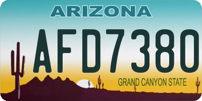 AZ license plate AFD7380