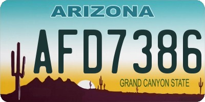 AZ license plate AFD7386