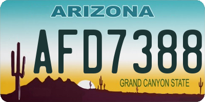 AZ license plate AFD7388