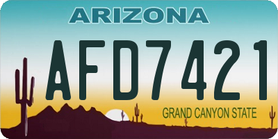 AZ license plate AFD7421
