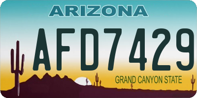 AZ license plate AFD7429
