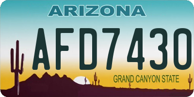 AZ license plate AFD7430