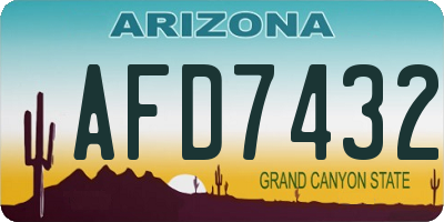 AZ license plate AFD7432