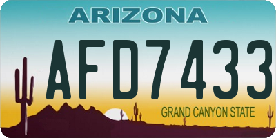 AZ license plate AFD7433