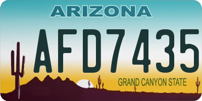 AZ license plate AFD7435