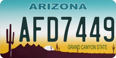 AZ license plate AFD7449