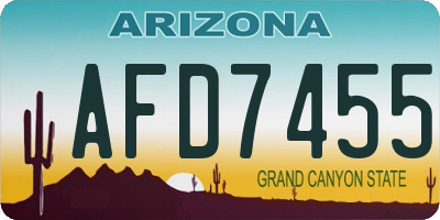 AZ license plate AFD7455