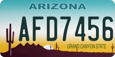 AZ license plate AFD7456