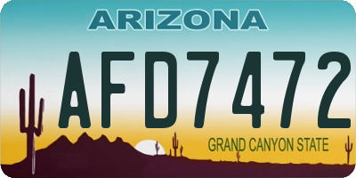 AZ license plate AFD7472