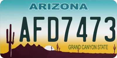 AZ license plate AFD7473