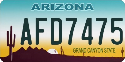 AZ license plate AFD7475