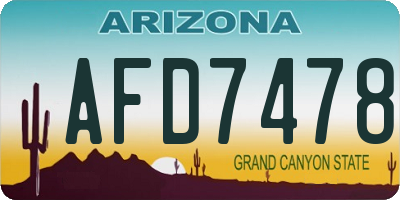AZ license plate AFD7478