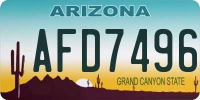 AZ license plate AFD7496
