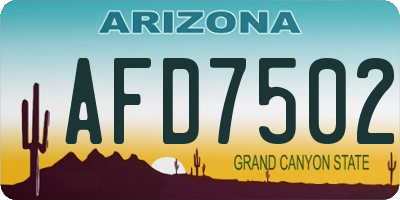 AZ license plate AFD7502