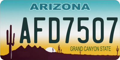 AZ license plate AFD7507