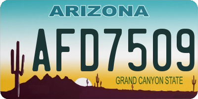 AZ license plate AFD7509