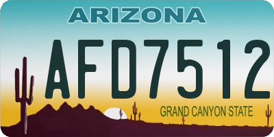 AZ license plate AFD7512
