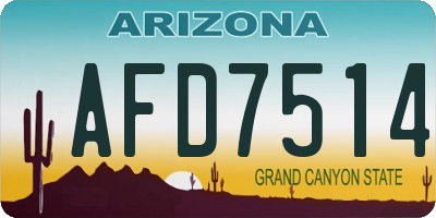 AZ license plate AFD7514