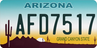 AZ license plate AFD7517