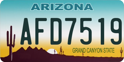 AZ license plate AFD7519