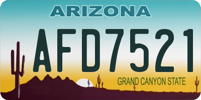 AZ license plate AFD7521