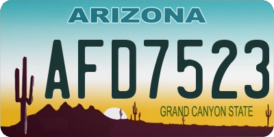 AZ license plate AFD7523