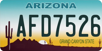 AZ license plate AFD7526